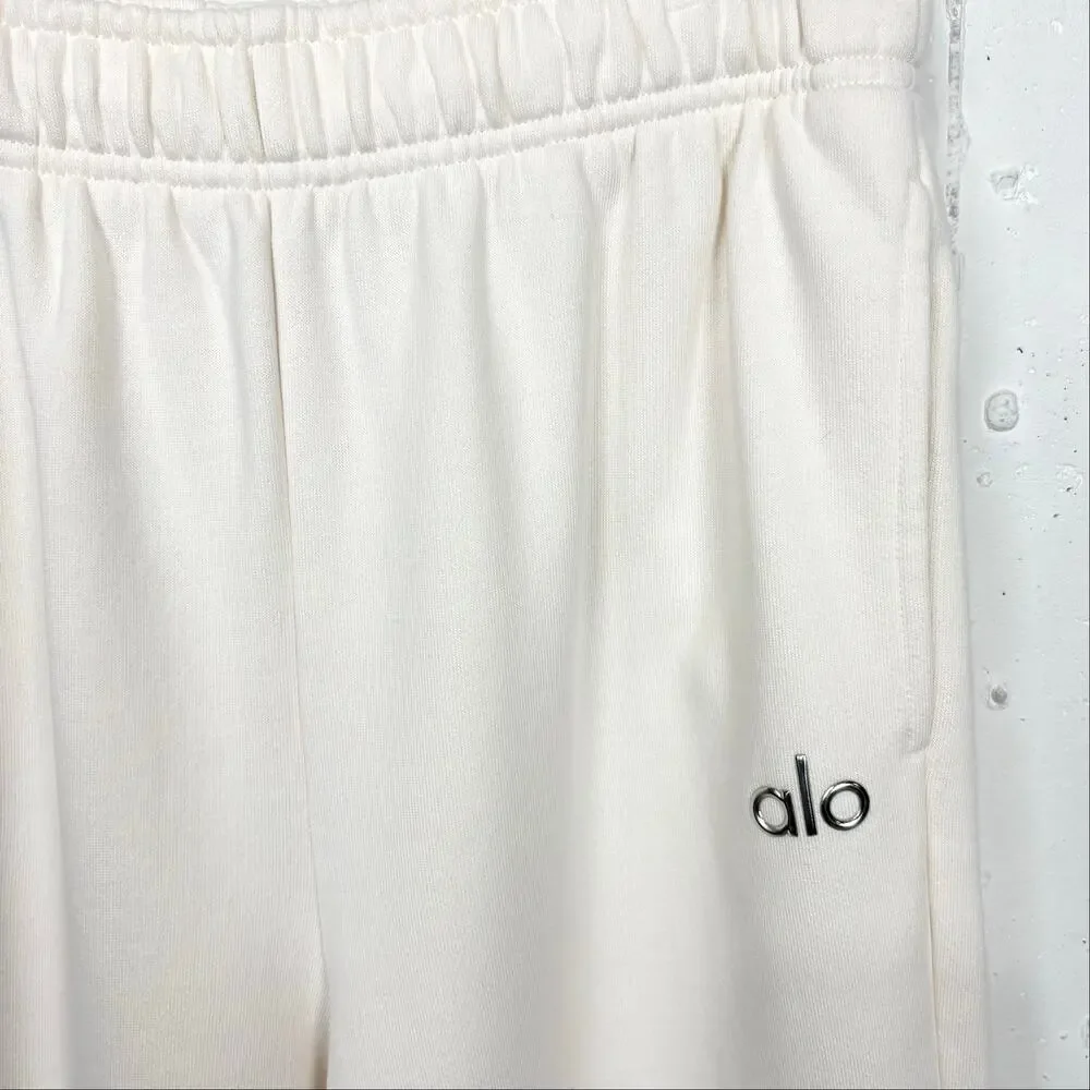 Alo Yoga Accolade Hoodie & Sweatpant Set Bone Ivory Drawstring Size Medium